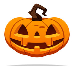 Spooky halloween pumpkin vector isolated illustration