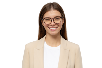 Best brilliant student girl looking at camera with candid smile