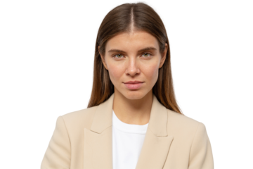 Headshot of serious unsatisfied woman CEO