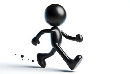 walking man, stick figure stickman, isolated 3d silhouette
