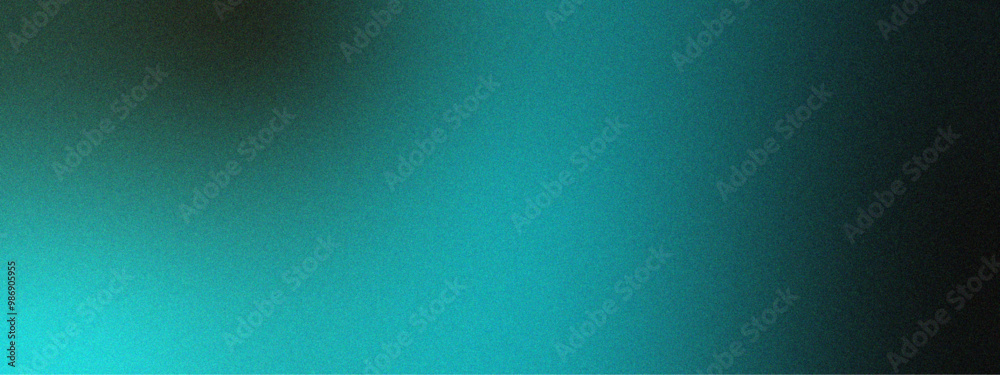 Fototapete Ombre gradient. Matt Green gradient with Noise grain rough grungy and shimmer metallic background. Blue green gradient background with a grainy texture. Dark turquoise grainy texture