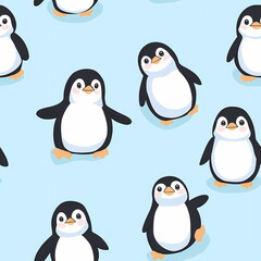 Obraz premium Chubby and Fluffy Cartoon Animal Illustration Seamless