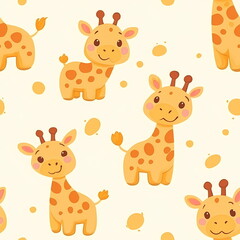 Naklejka premium Chubby and Fluffy Cartoon Dog Illustration Seamless