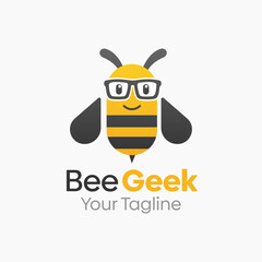 Bee Geek Logo Design Template. Good for Business, Agency, Community and Organization