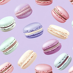 Colorful Macarons Vector Illustration Seamless