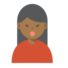 怒った顔の女性のイラスト