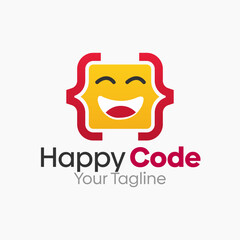 Happy Code Logo Design Template. Good for Business, Agency, Community and Organization
