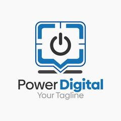 Power Digital 2 Logo Design Template. Good for Business, Agency, Community and Organization