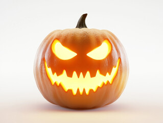 Glowing Halloween Jack-o-Lantern Pumpkin with Scary Face