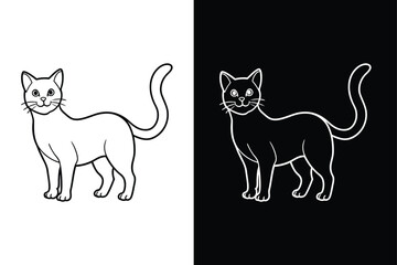 Cat line icon vector. Cat collection vector illustration