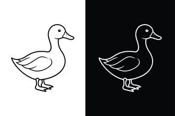 Duck line Icon Flat Graphic Design. Simple duck icon design template vector