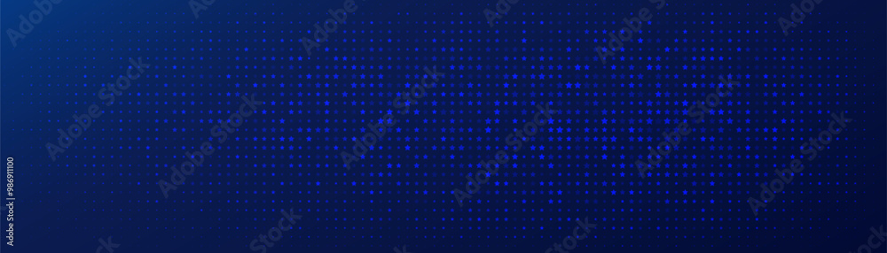 Poster blue abstract background with starry dotted pattern