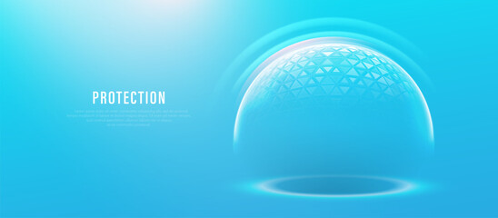 Abstract Blue Protection Concept with Shield and Gradient © pickup