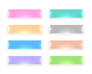 Fototapeta premium collection of empty web button icon in soft colors