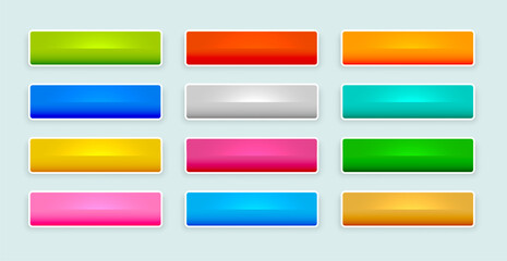 colorful and shiny web app button sign in collection