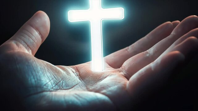 Hand Holding a Cross Generative AI
