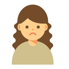 困った顔の女性のイラスト