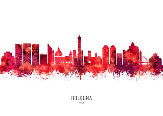 Bologna Italy Skyline Red © Towseef Dar