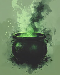 Mystical Witch's Cauldron Abstract Art