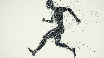 Naklejka premium Energy and movement showcase Dynamic motion study of athlete on blank slate copy space background