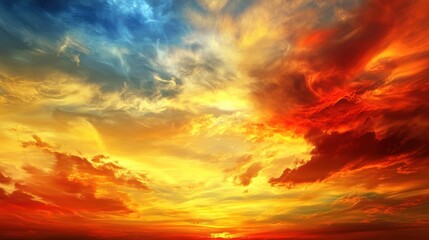 Embers of Dusk - Stunning Fiery Sunset Sky in Vibrant Colors of Passionate End to the Day