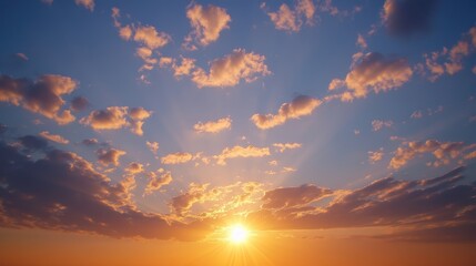 Fototapeta premium Dawn of Tranquility â€“ A Serene Sunrise Sky Spreading Soft Light