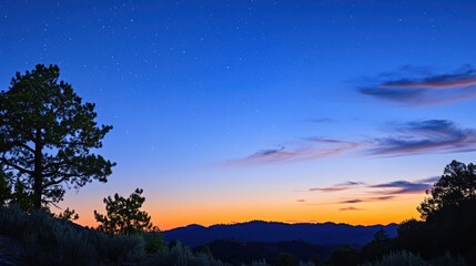 Twilight Sky with Emerging Stars: A Moment of Quiet Anticipation