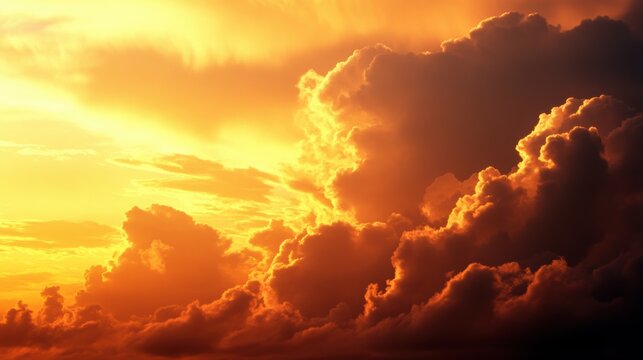 Gentle Farewell: Tranquil Sunset Sky in Warm Hues