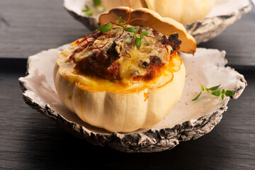 Delicious autumn recipe for stuffed pumpkin