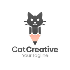 Cat Creative Logo Design Template. Good for Business, Agency, Community and Organization