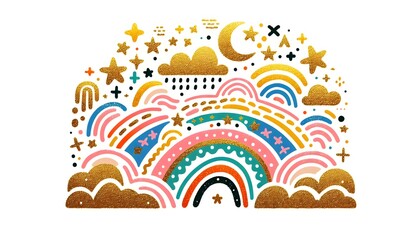 Fototapeta premium Cielos Mágicos y Arcoíris Brillantes