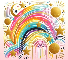 Fototapeta premium Cielos Mágicos y Arcoíris Brillantes