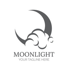 Vector logo a silhouette image of a crescent moon. moon logo icon vector isolated © Tatiana