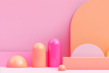 Abstract Geometric Composition, a vibrant interplay of three-dimensional shapes, featuring intricate patterns and dynamic forms, creating a visually stimulating backdrop.