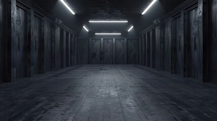 Classic Vintage Dark Studio Panorama, immersive 360-degree view of a timeless, empty interior featuring rich textures and atmospheric lighting, perfect for virtual experiences.