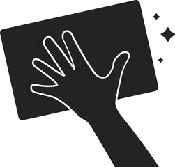 Isolated label pictogram please clean after use, for office, restaurant, restroom blue instruction sign