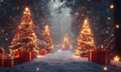 Obraz premium set of christmas elements, generation AI