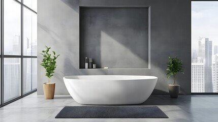Heater radiator installed in a modern bathroom, featuring a sleek design against a contemporary background.