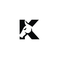 Horse letter k Logo design