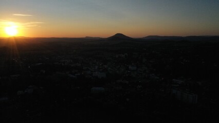 Sunset over the small town of Česká Kamenice.