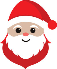 Christmas Santa Hat and Face Silhouette Vector Style Illustration Art Design