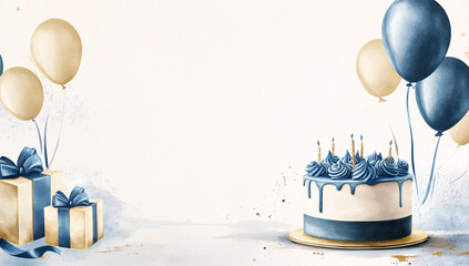 Birthday Cake & Balloons.