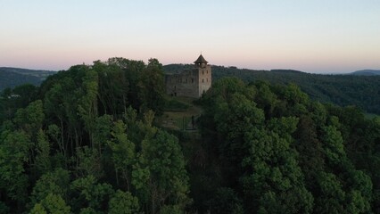 Naklejka premium castle Zámecký vrch above the town of Česká kamenice.