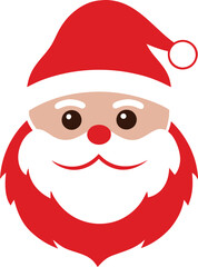 Christmas Santa Hat and Face Silhouette Vector Style Illustration Art Design