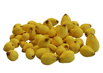 bunch of quince on a white background