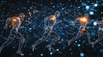 Dynamic motion study showcasing athlete energy and movement on blank slate copy space background