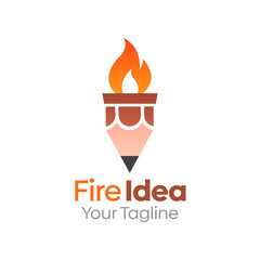 Fire Idea Logo Design Template. Good for Business, Agency, Community and Organization