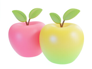 Obraz premium Colorful Apples Trio Green Red and Yellow Fruits