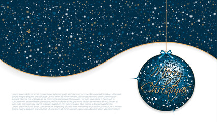 Merry Christmas greeting card and invitation template, vector illustration.