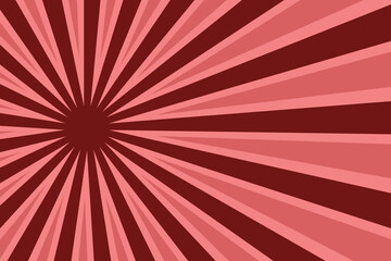 Fototapeta premium Pop art red comic background with sun burst and dot halftone. Cartoon retro pattern strips. Vintage backdrop for comic superhero text, speech bubble, message.